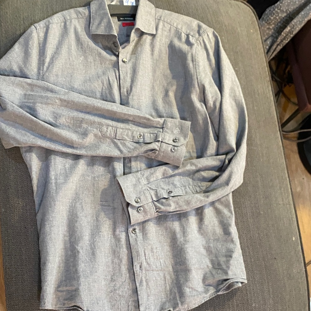Ben Sherman Men's Casual Button-Down Shirt in Gray